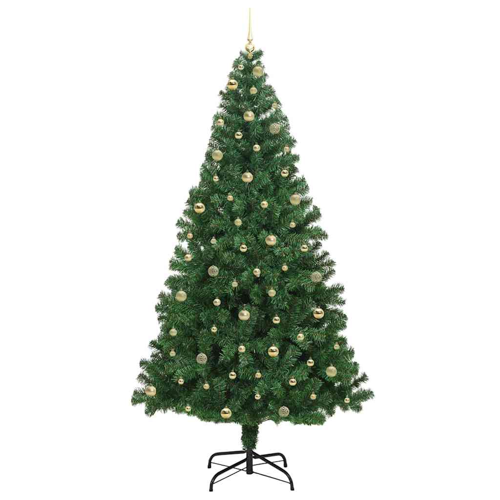 Kunstig juletre med 300 LED grønn 240 cm PVC og Stål og Plast