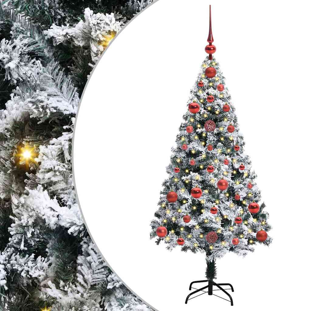 Kunstig juletre med 150 LED grønn 120 cm PVC og Stål og Plast