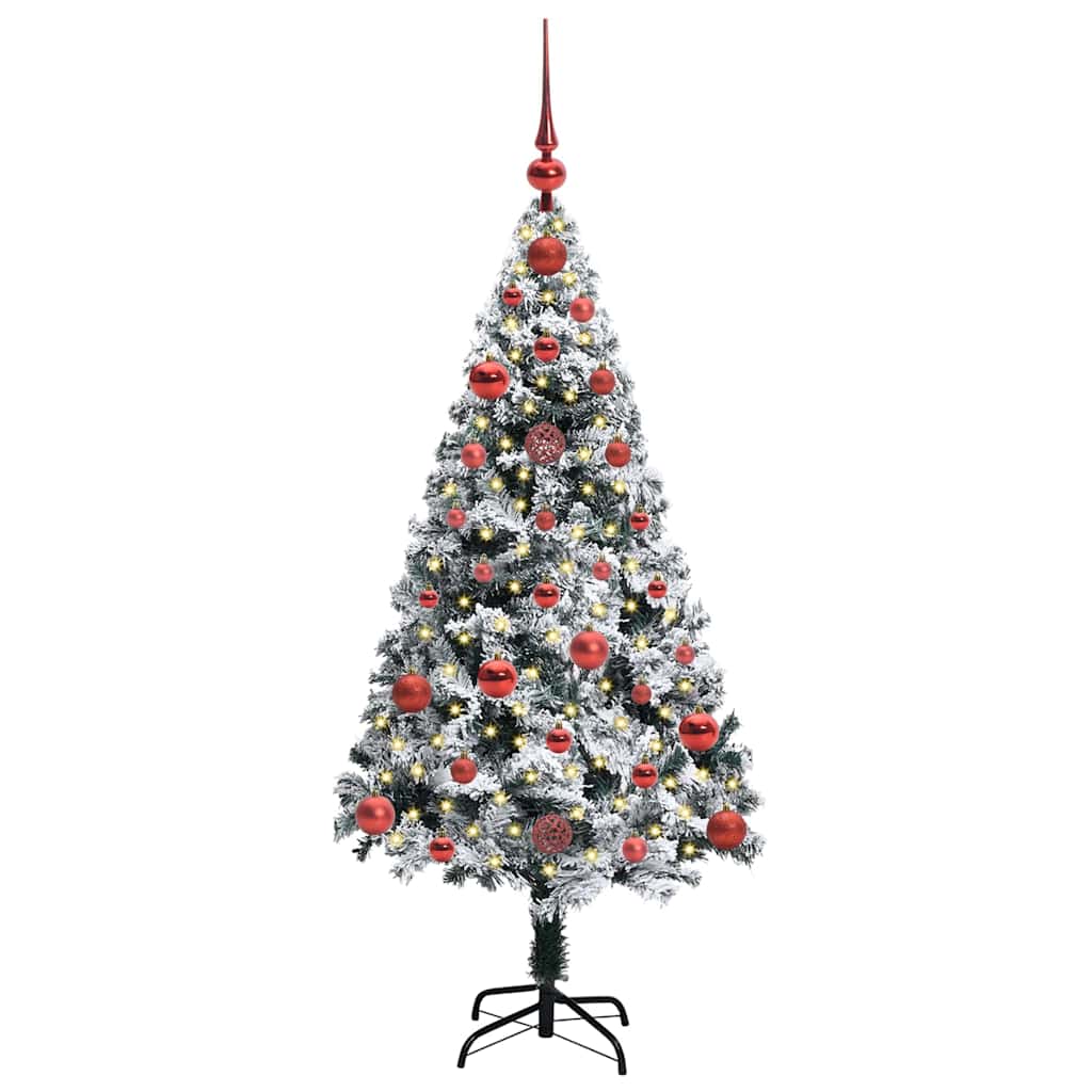Kunstig juletre med 150 LED grønn 120 cm PVC og Stål og Plast