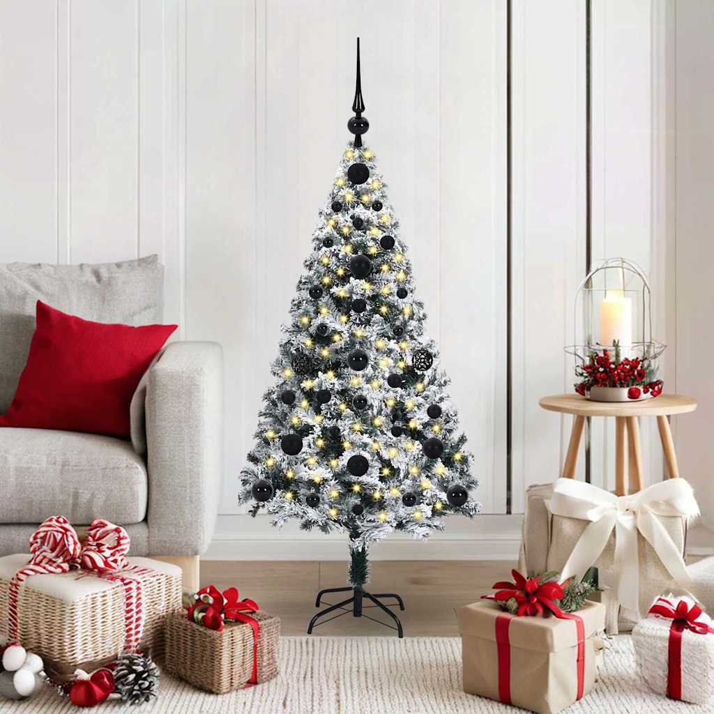 Kunstig juletre med 150 LED grønn 120 cm PVC og Stål og Plast