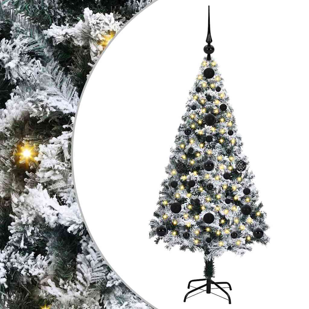 Kunstig juletre med 150 LED grønn 120 cm PVC og Stål og Plast
