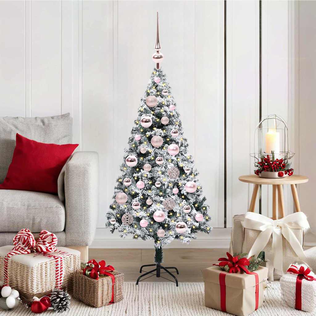 Kunstig juletre med 150 LED grønn 120 cm PVC og Stål og Plast