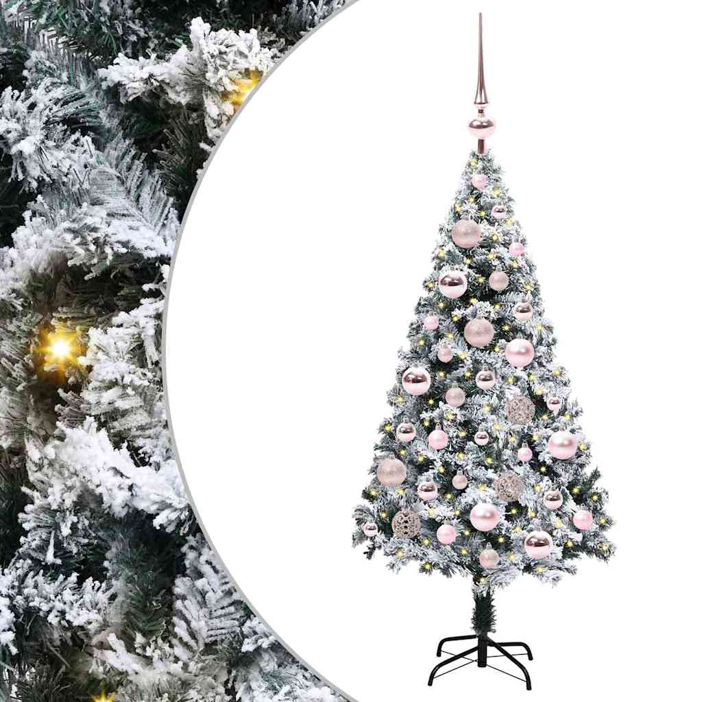 Kunstig juletre med 150 LED grønn 120 cm PVC og Stål og Plast