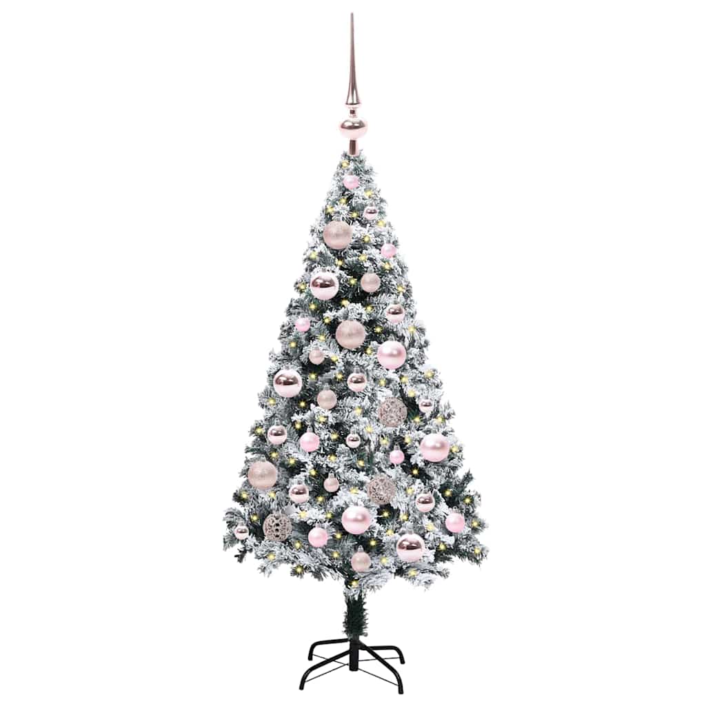 Kunstig juletre med 150 LED grønn 120 cm PVC og Stål og Plast
