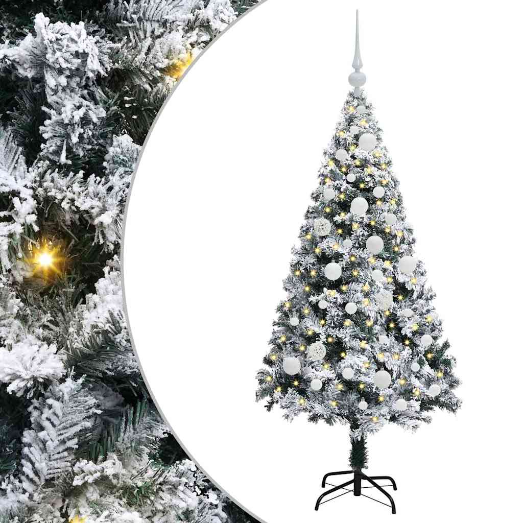 Kunstig juletre med 150 LED grønn 120 cm PVC og Stål og Plast