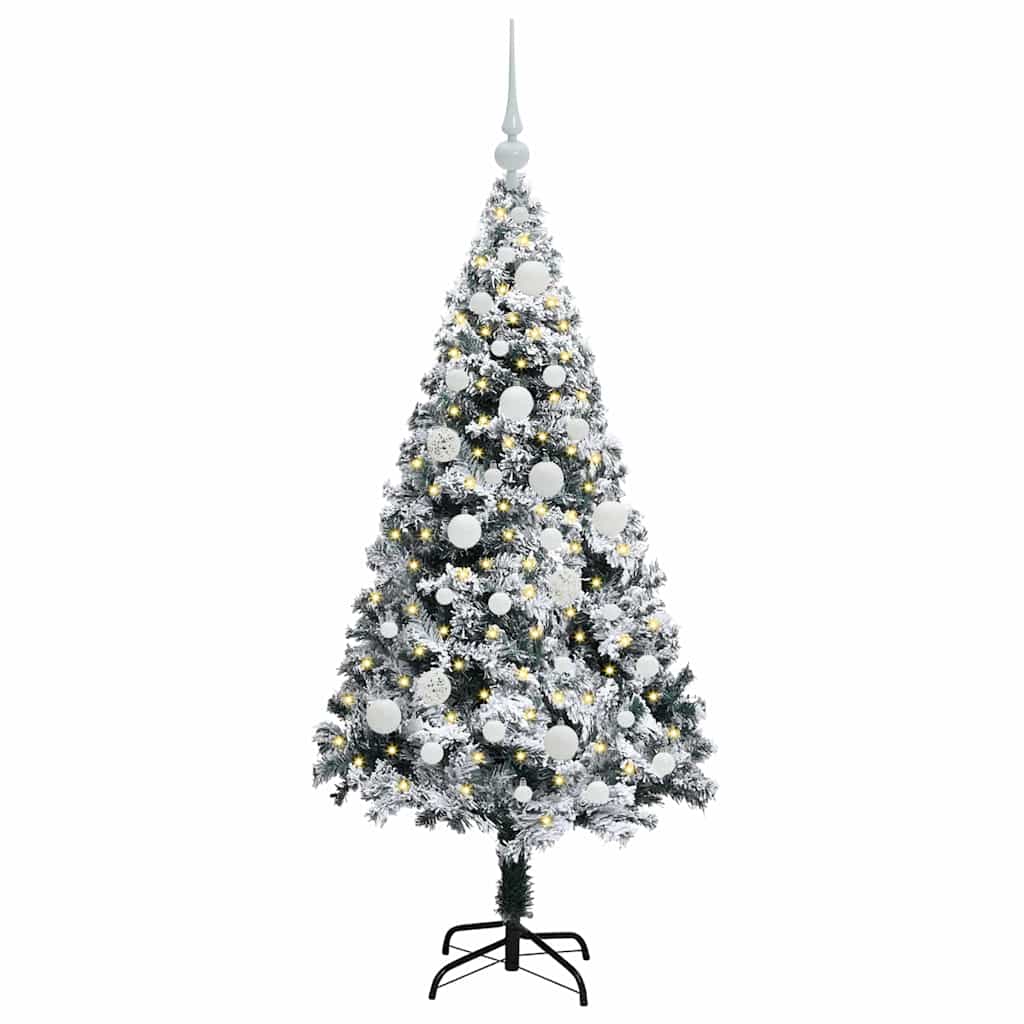 Kunstig juletre med 150 LED grønn 120 cm PVC og Stål og Plast