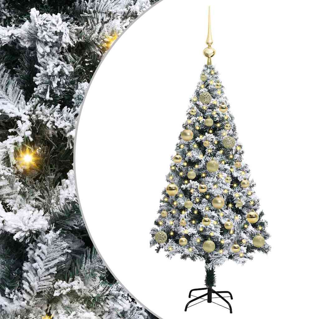 Kunstig juletre med 150 LED grønn 120 cm PVC og Stål og Plast