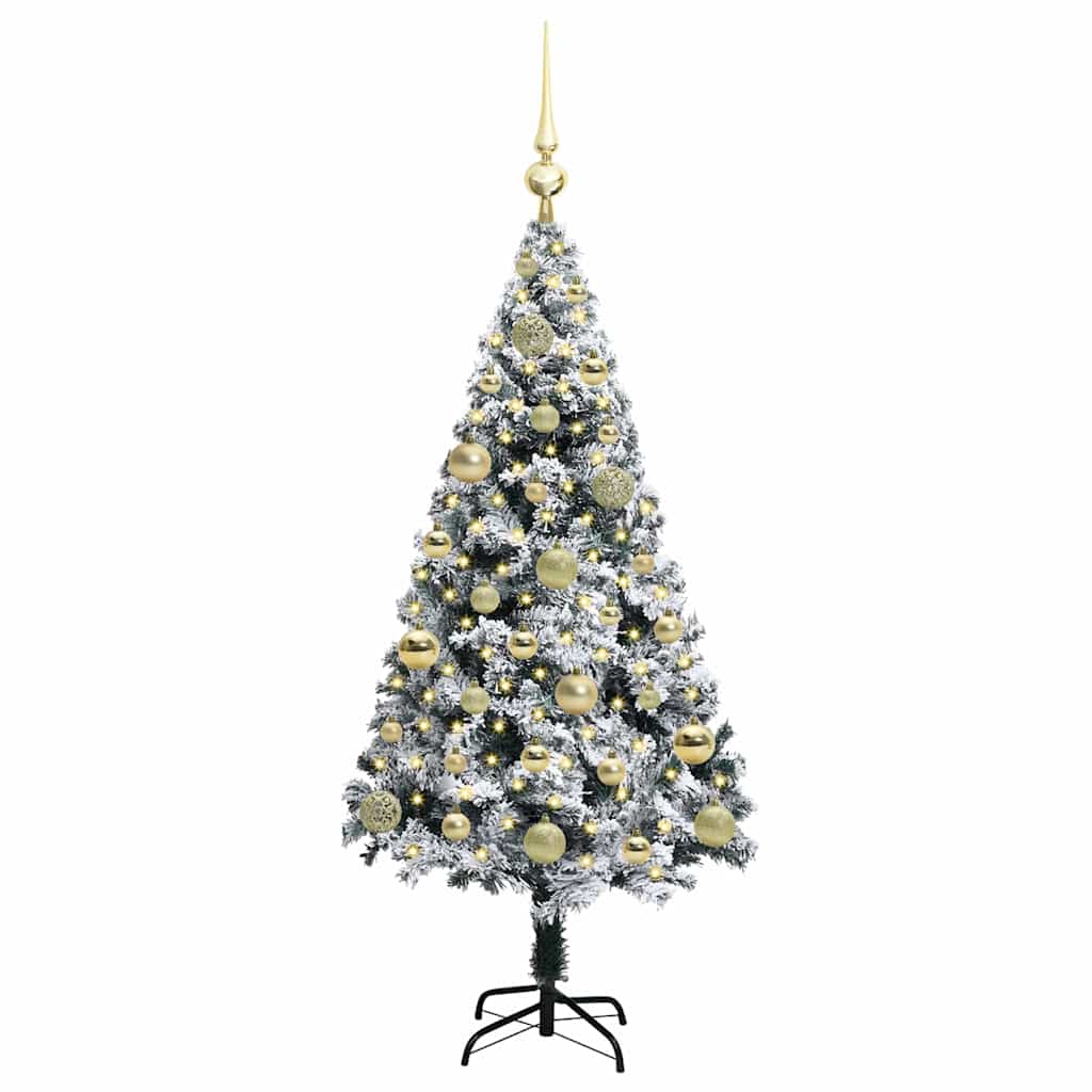 Kunstig juletre med 150 LED grønn 120 cm PVC og Stål og Plast