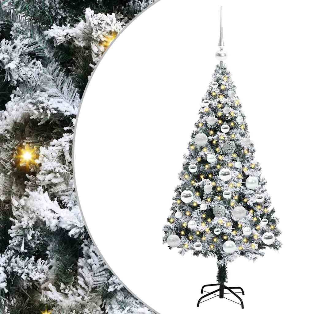 Kunstig juletre med 150 LED grønn 120 cm PVC og Stål og Plast
