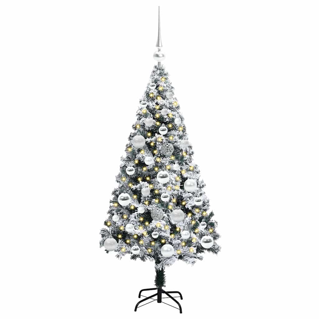 Kunstig juletre med 150 LED grønn 120 cm PVC og Stål og Plast