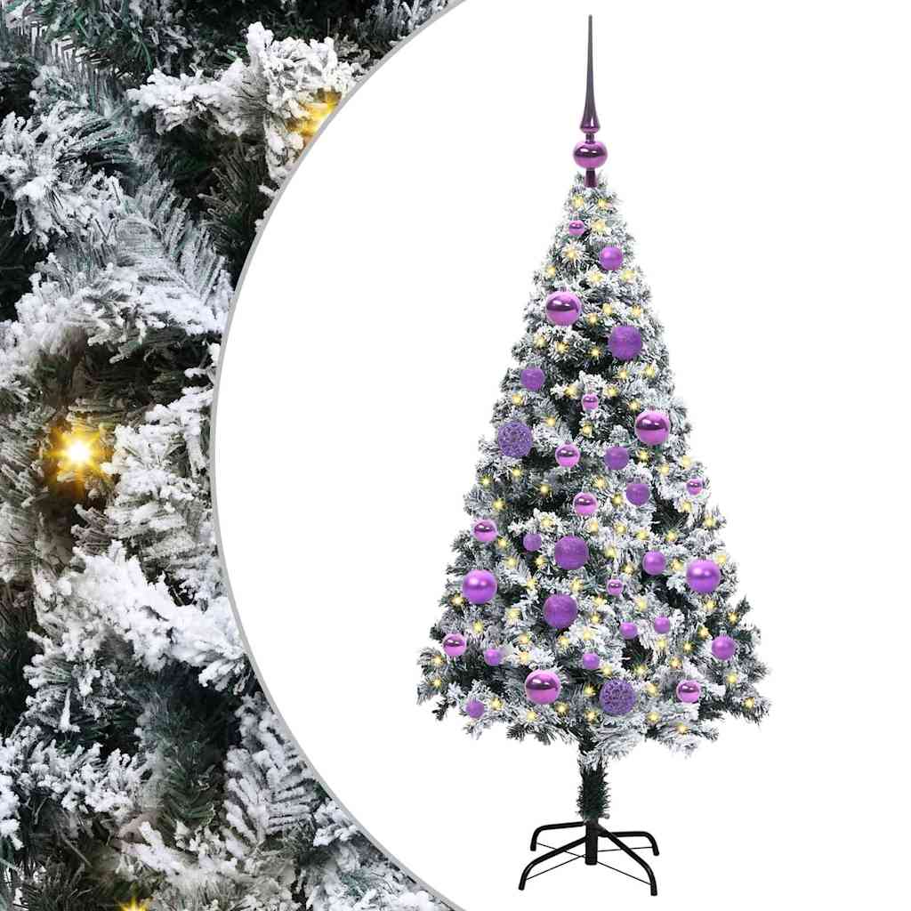 Kunstig juletre med 150 LED grønn 120 cm PVC og Stål og Plast