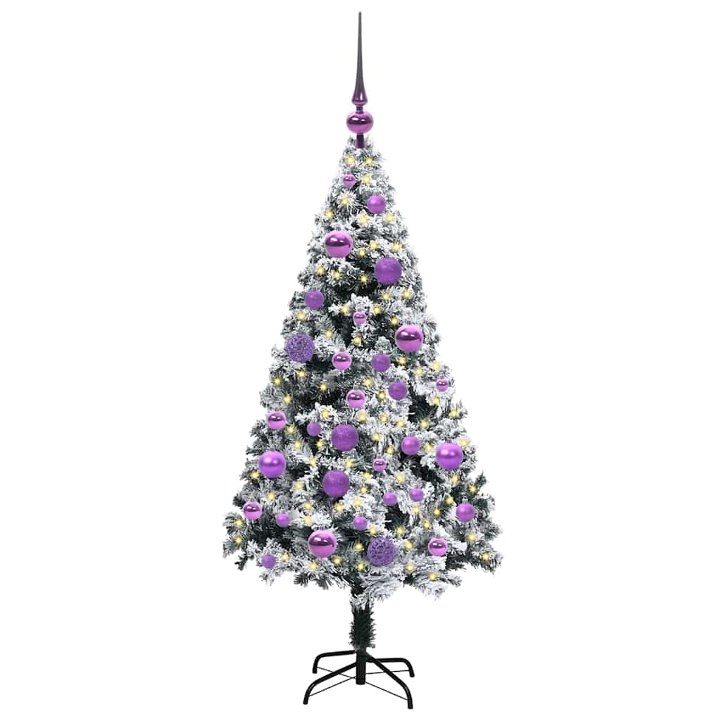 Kunstig juletre med 150 LED grønn 120 cm PVC og Stål og Plast