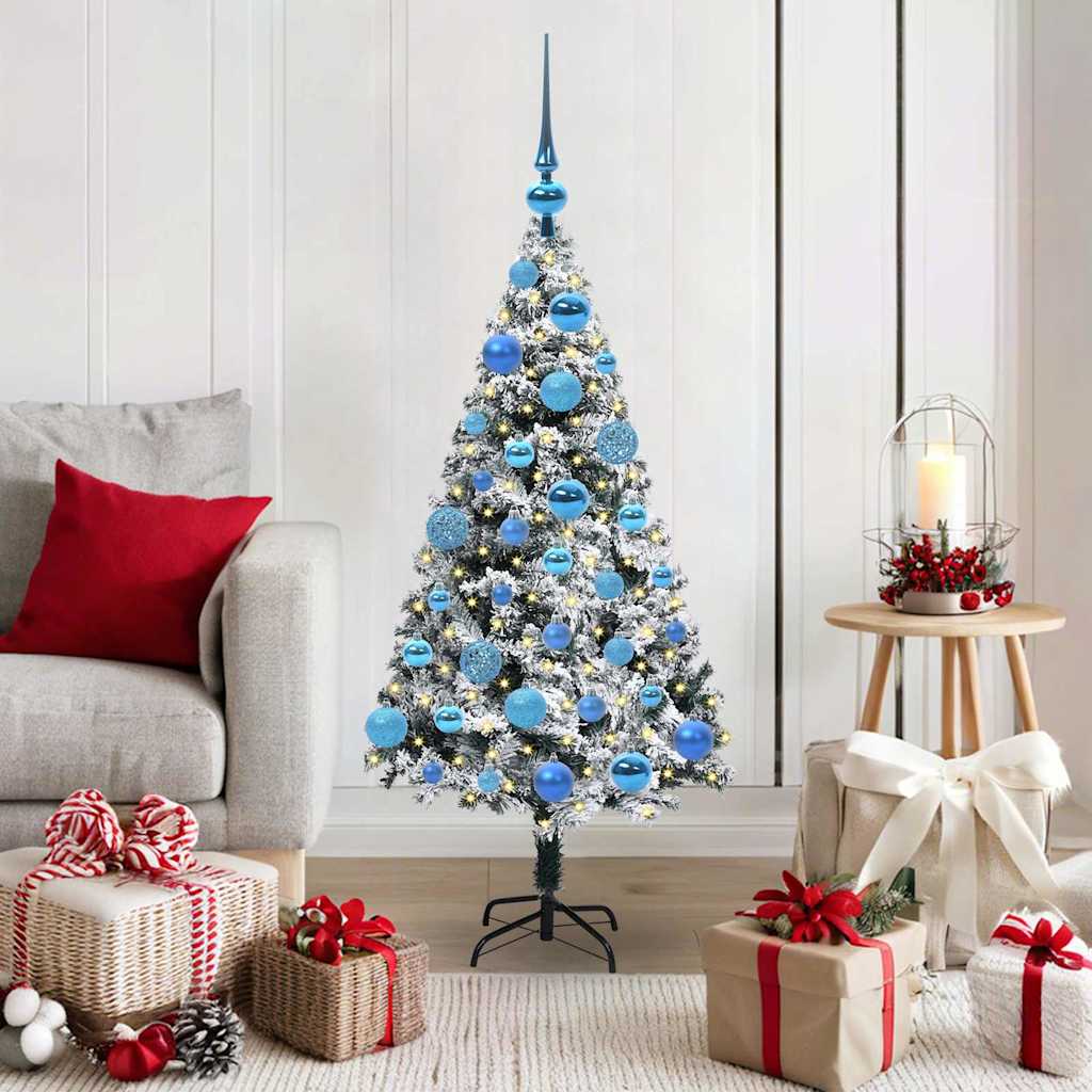 Kunstig juletre med 150 LED grønn 120 cm PVC og Stål og Plast