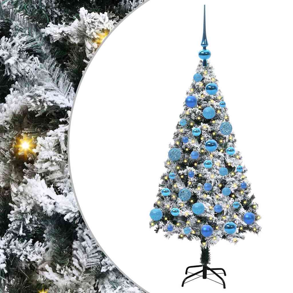 Kunstig juletre med 150 LED grønn 120 cm PVC og Stål og Plast