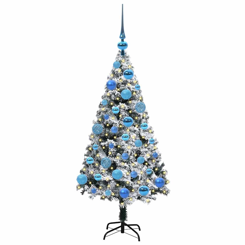 Kunstig juletre med 150 LED grønn 120 cm PVC og Stål og Plast