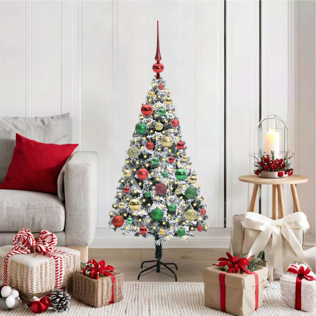 Kunstig juletre med 150 LED grønn 120 cm PVC og Stål og Plast