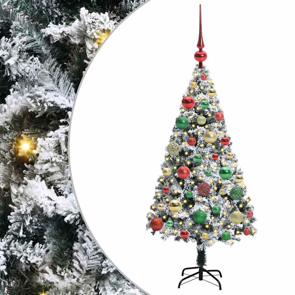Kunstig juletre med 150 LED grønn 120 cm PVC og Stål og Plast