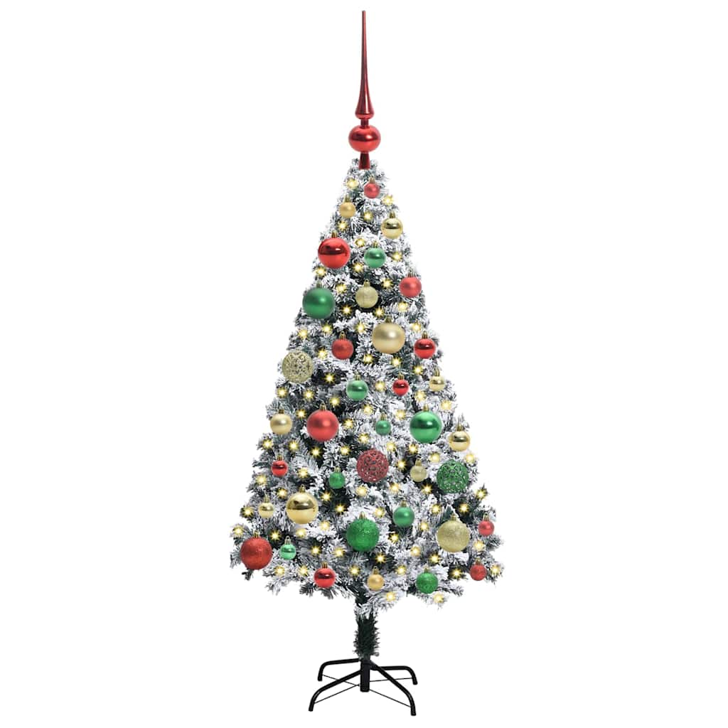 Kunstig juletre med 150 LED grønn 120 cm PVC og Stål og Plast