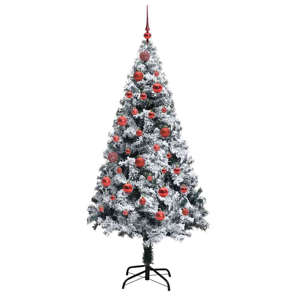 Kunstig juletre med 150 LED grønn 150 cm PVC og Stål og Plast