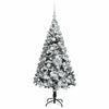 Kunstig juletre med 150 LED grønn 150 cm PVC og Stål og Plast
