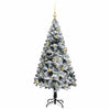 Kunstig juletre med 150 LED grønn 150 cm PVC og Stål og Plast