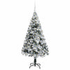 Kunstig juletre med 150 LED grønn 150 cm PVC og Stål og Plast