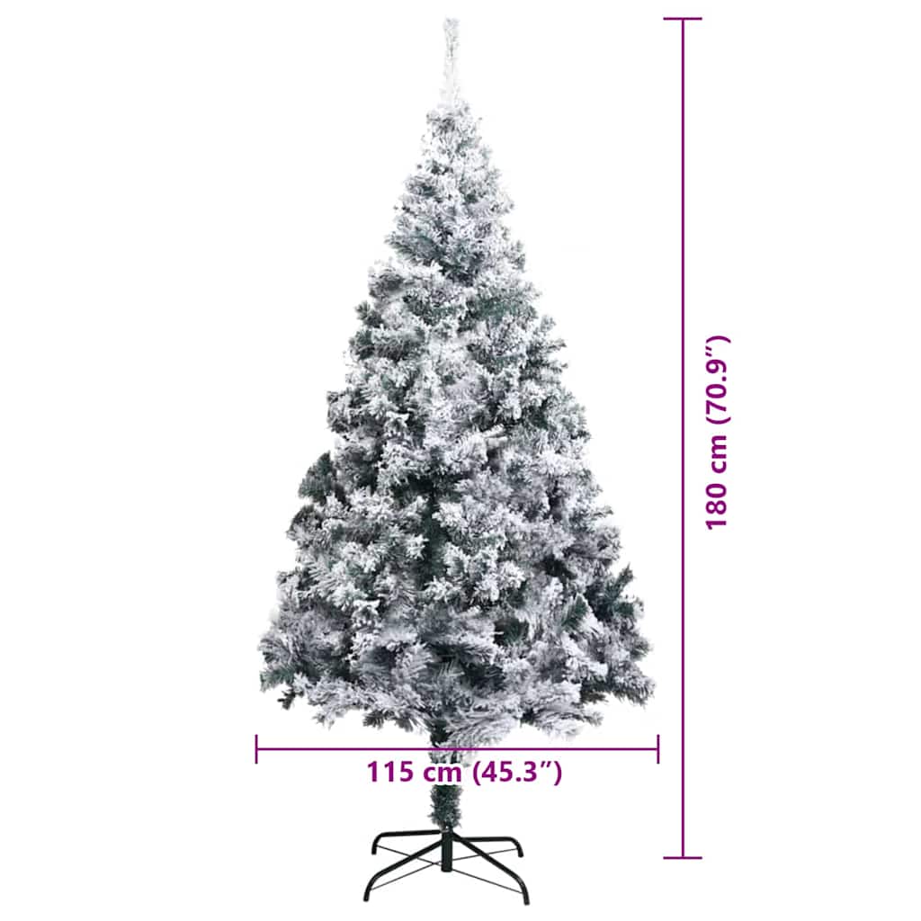 Kunstig juletre med 300 LED Hvit 180 cm PVC og Stål og Plast