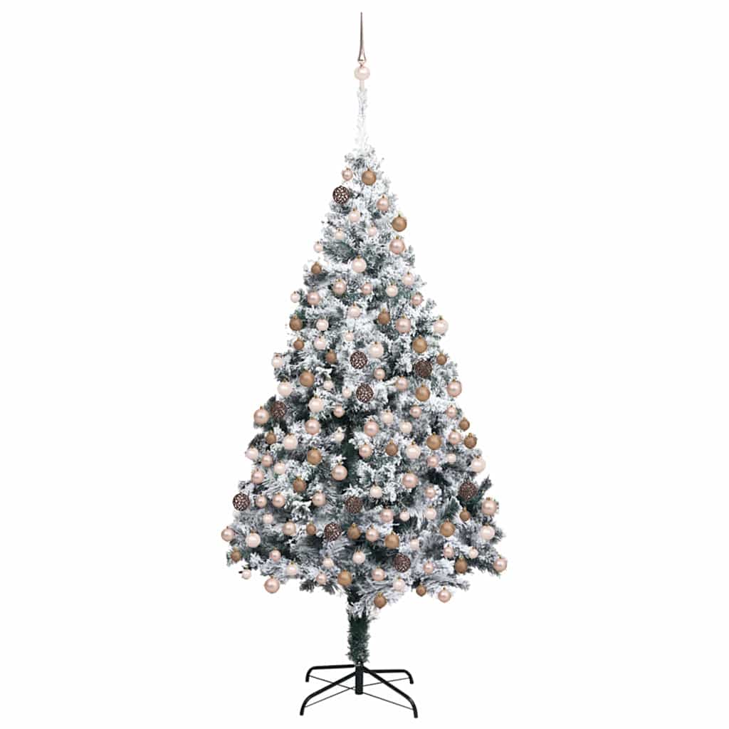 Kunstig juletre med 300 LED grønn 180 cm PVC og Stål og Plast