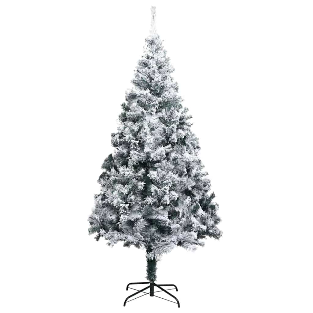 Kunstig juletre med 300 LED Hvit 180 cm PVC og Stål og Plast