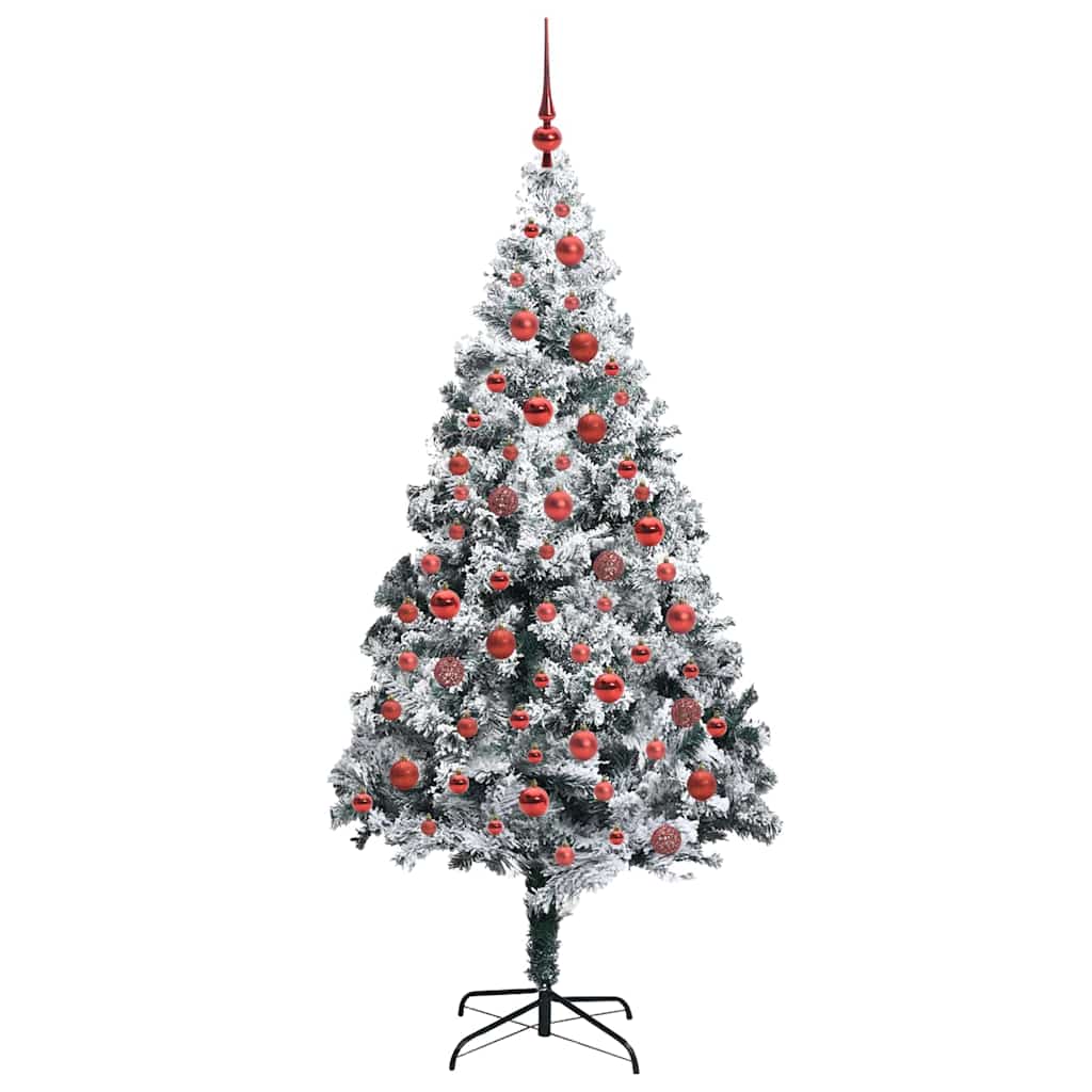 Kunstig juletre med 300 LED grønn 180 cm PVC og Stål og Plast