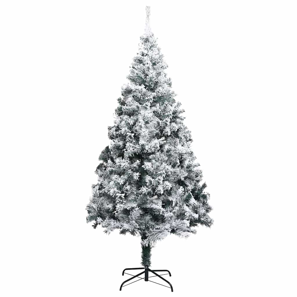 Kunstig juletre med 300 LED Hvit 180 cm PVC og Stål og Plast