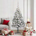 Kunstig juletre med 300 LED Hvit 180 cm PVC og Stål og Plast