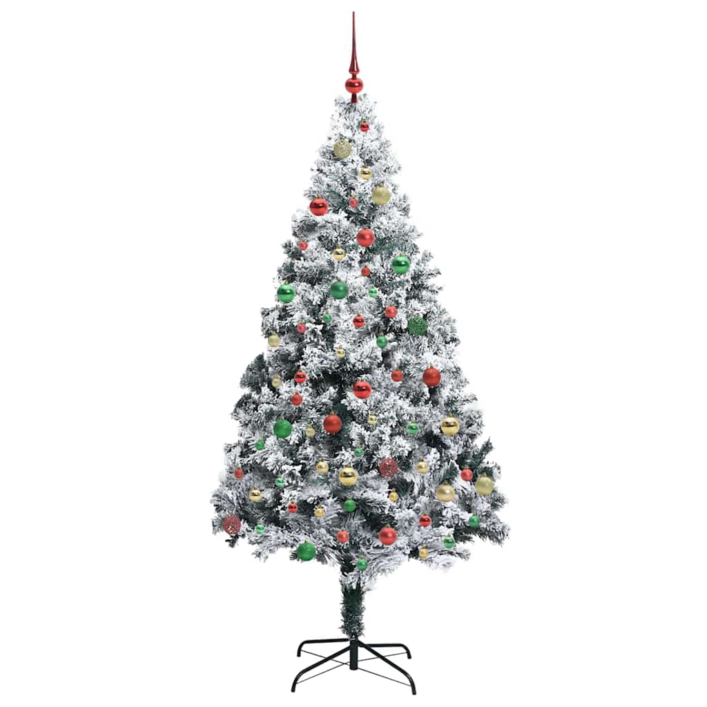 Kunstig juletre med 300 LED grønn 180 cm PVC og Stål og Plast