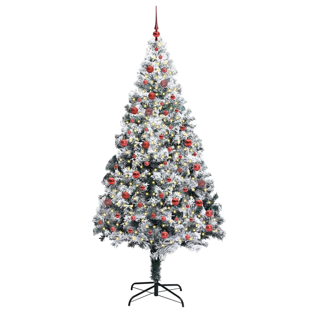 Kunstig juletre med 300 LED grønn 210 cm PVC og Stål og Plast