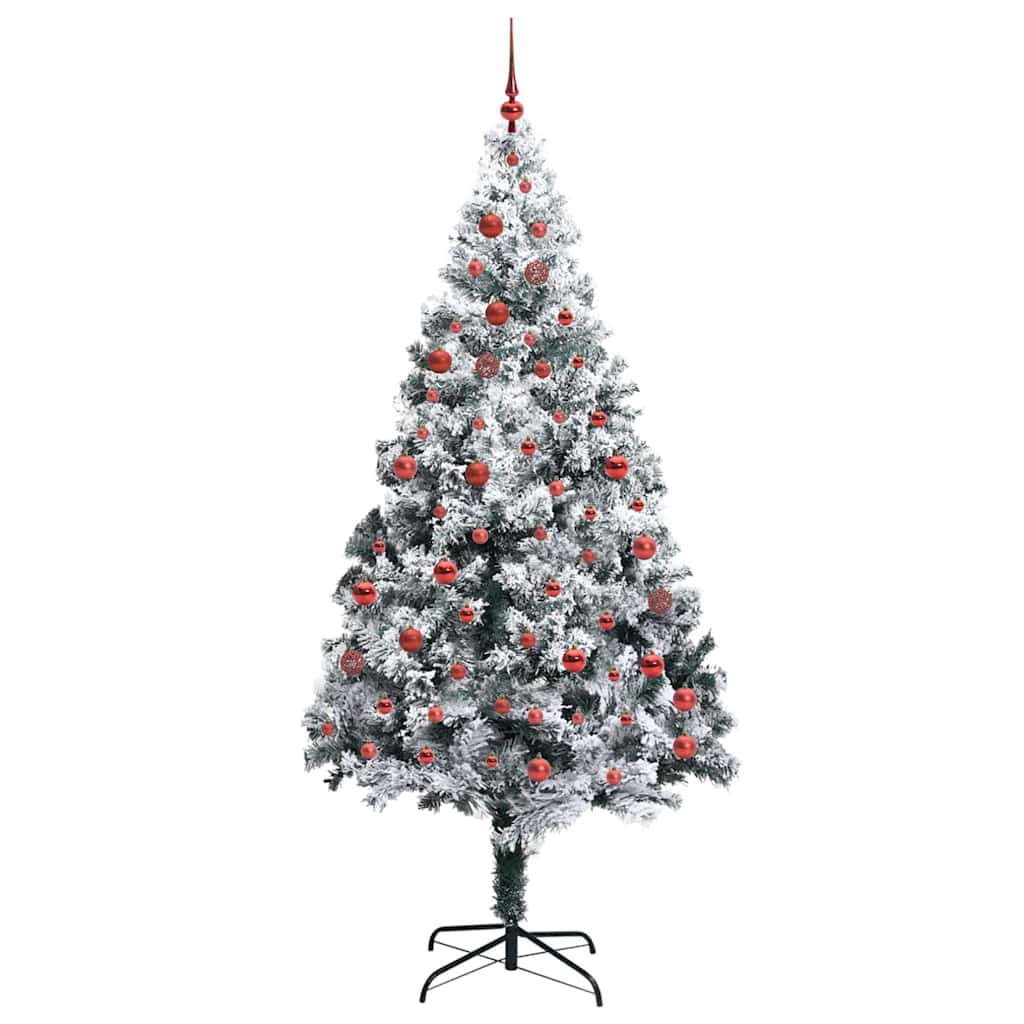 Kunstig juletre med 300 LED grønn 210 cm PVC og Stål og Plast