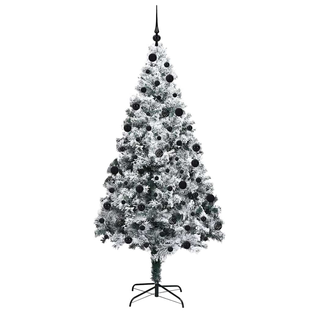 Kunstig juletre med 300 LED Hvit 210 cm PVC og Stål og Plast