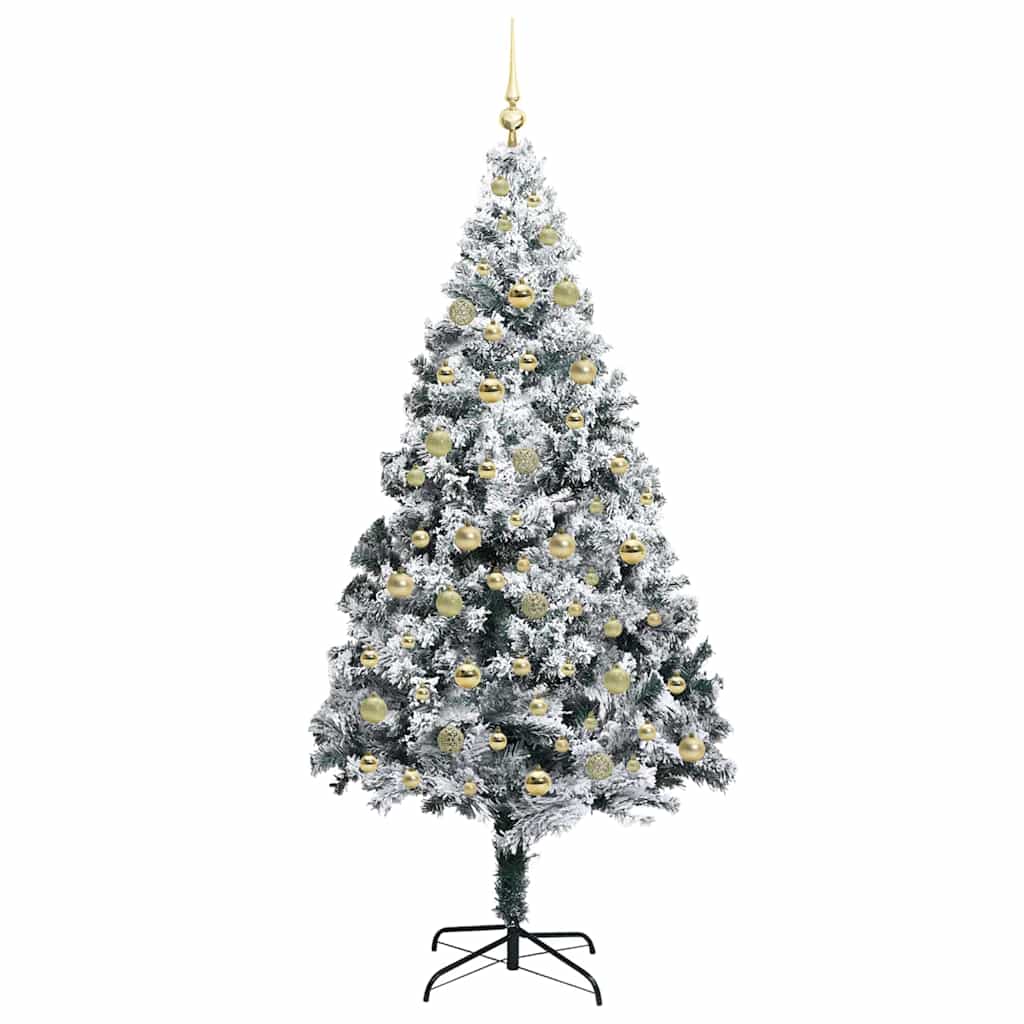 Kunstig juletre med 300 LED grønn 210 cm PVC og Stål og Plast