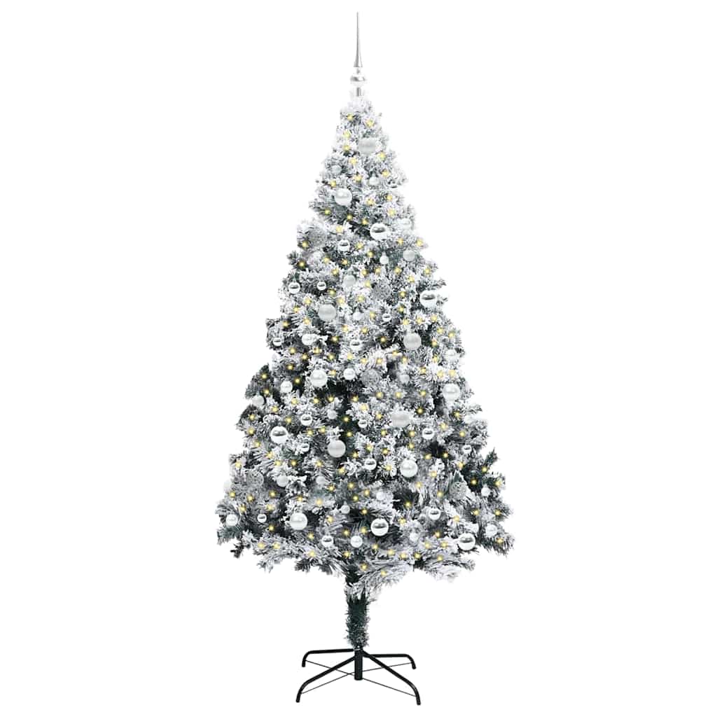 Kunstig juletre med 300 LED grønn 210 cm PVC og Stål og Plast
