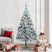 Kunstig juletre med 300 LED Hvit 210 cm PVC og Stål og Plast
