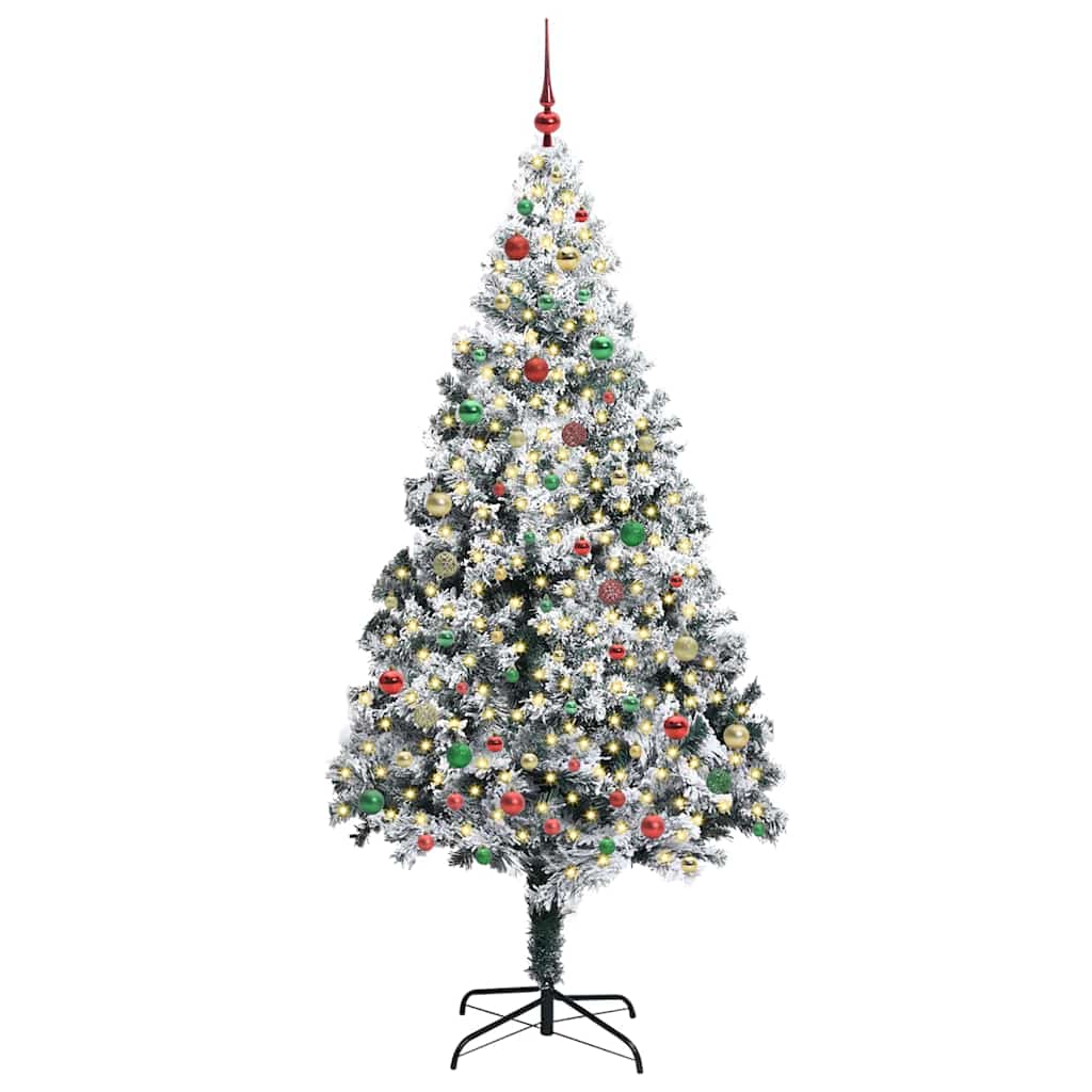 Kunstig juletre med 300 LED grønn 210 cm PVC og Stål og Plast