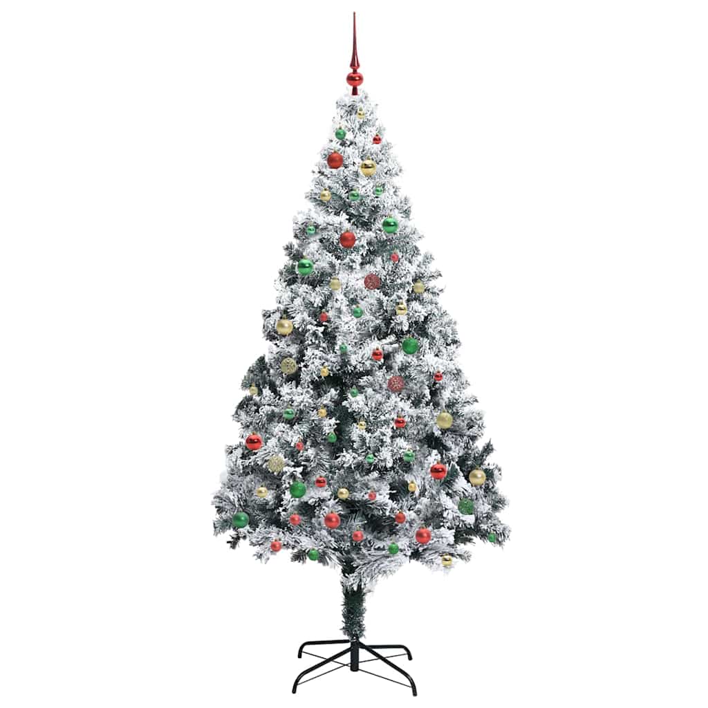 Kunstig juletre med 300 LED grønn 210 cm PVC og Stål og Plast