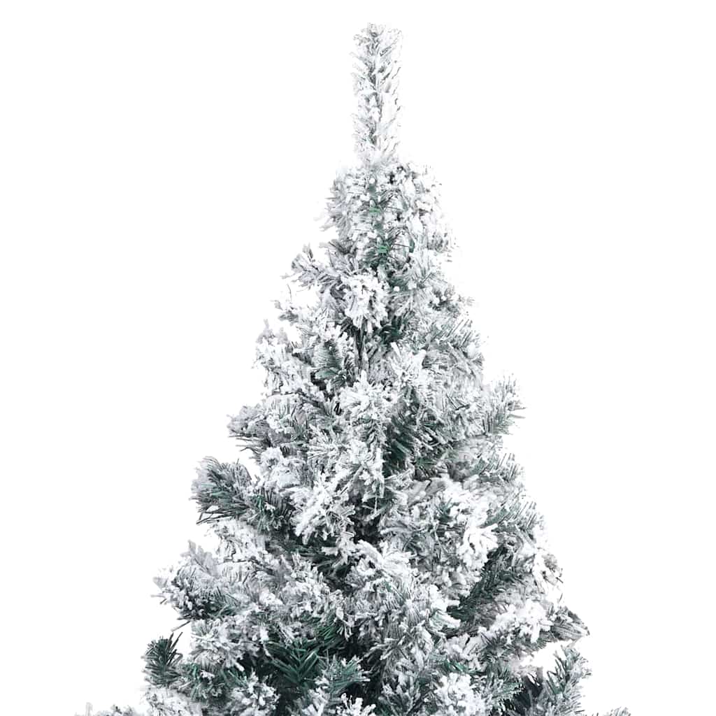 Kunstig juletre med 300 LED Hvit 240 cm PVC og Stål og Plast