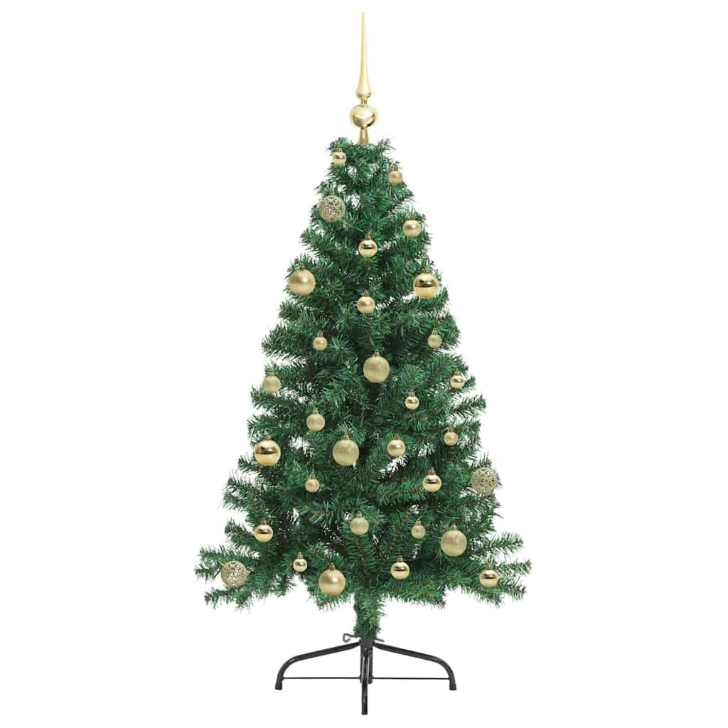 Kunstig Forhåndsopplyst Juletre med 150 LED grønn 150 cm PVC