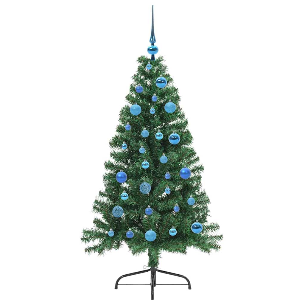 Kunstig Forhåndsopplyst Juletre med 150 LED grønn 150 cm PVC