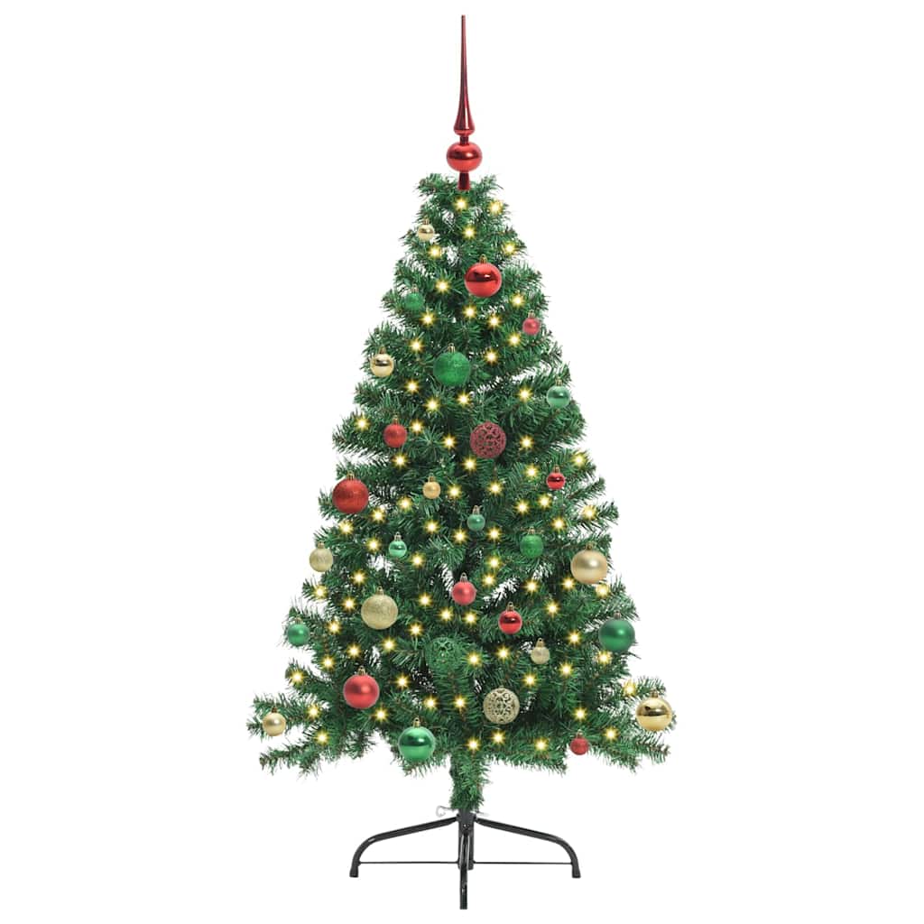 Kunstig Forhåndsopplyst Juletre med 150 LED grønn 150 cm PVC