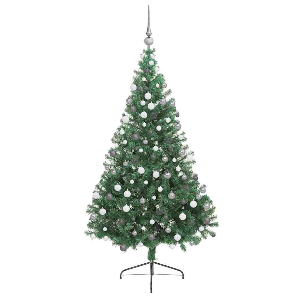 Kunstig Forhåndsopplyst Juletre med 300 LED grønn 180 cm PVC