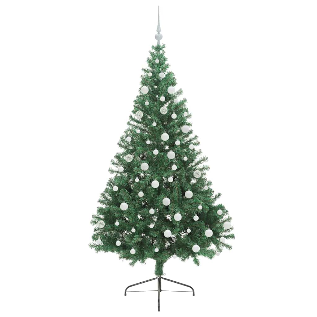 Kunstig Forhåndsopplyst Juletre med 300 LED grønn 180 cm PVC