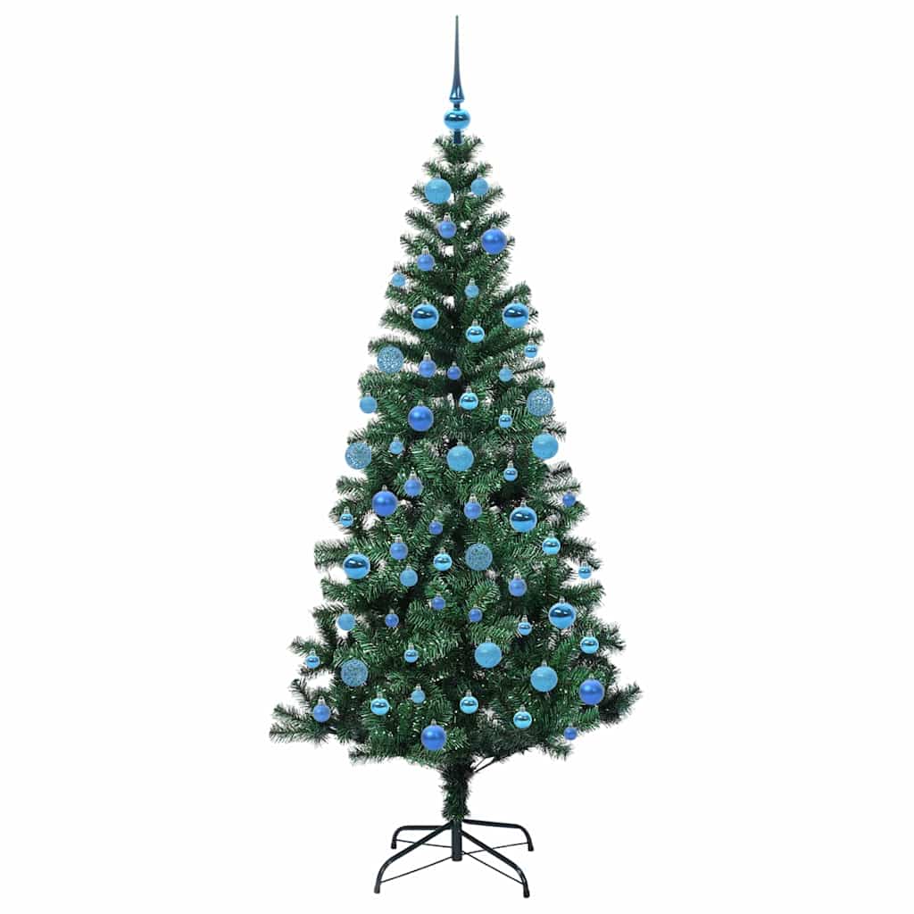 Kunstig Forhåndsopplyst Juletre med 300 LED grønn 180 cm PVC