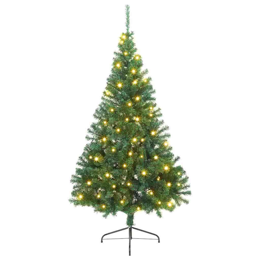 Kunstig Forhåndsopplyst Juletre med 300 LED grønn 210 cm PVC