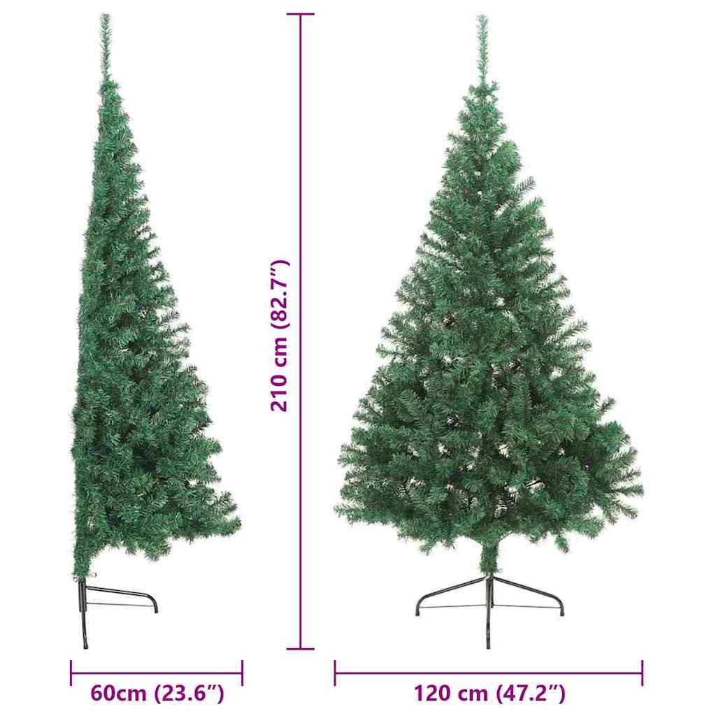 Kunstig Forhåndsopplyst Juletre med 300 LED grønn 210 cm PVC